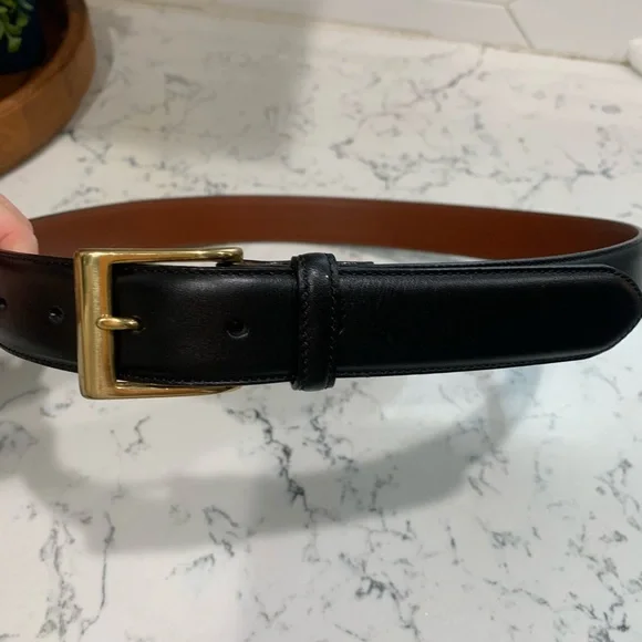 Coach black leather Belt. Size 32”